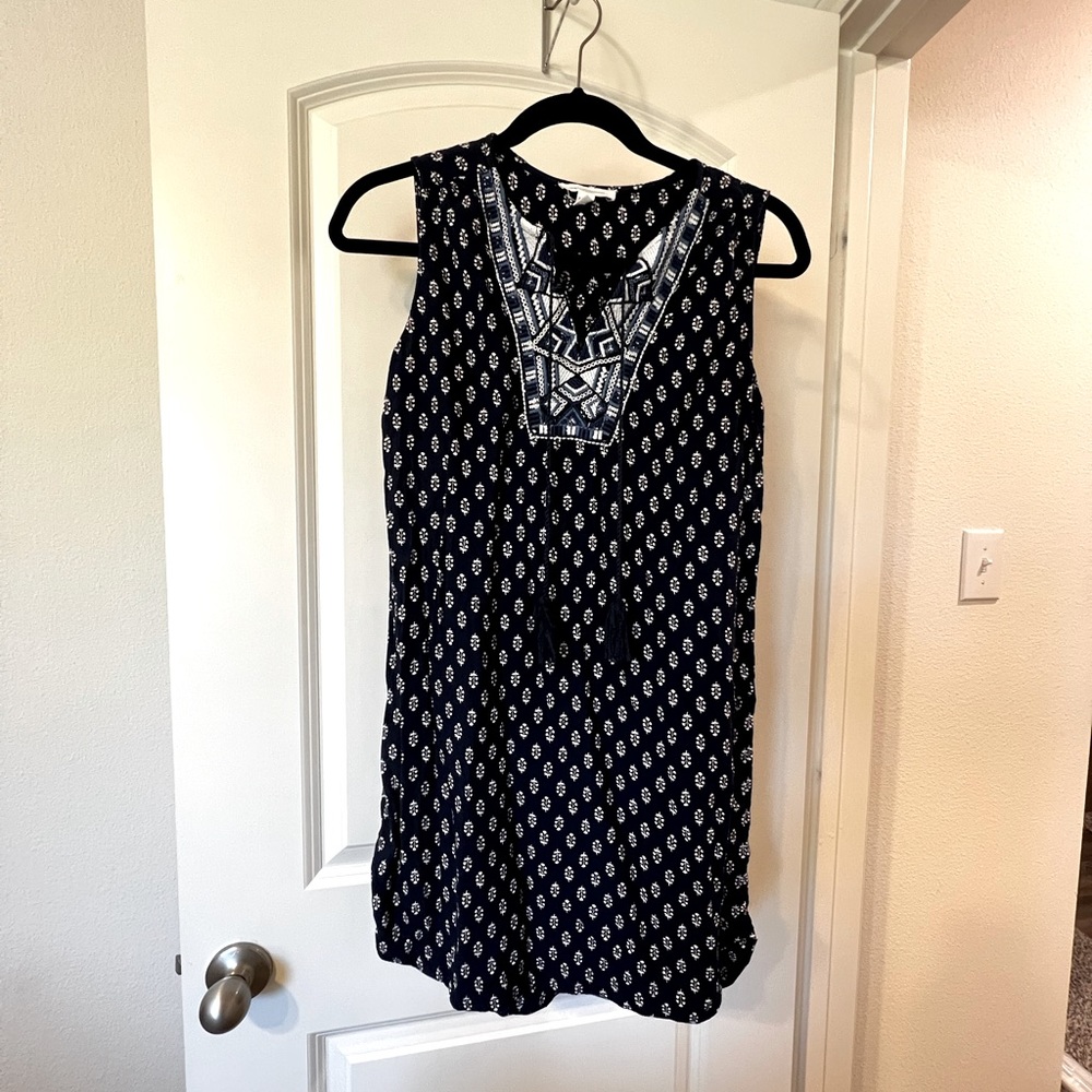 Beach Lunch Lounge dress, blue and white size xs